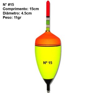 Boia para Pesca Eva Li Ying Amarela Reforçada #15