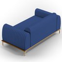 Ver imagem 6 de Sofá 3 Lugares para Sala de Estar Molino 180cm D02 Pés D'ouro Veludo Azul Marinho C-304 - Lyam
