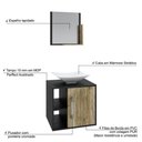 Ver imagem 3 de Conjunto Balcão C-cuba L38 e Espelheira Soft 500 Preto Ônix C-branco Chess Preto Ônix C-carvalho