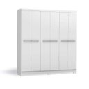 Ver imagem 3 de Guarda-Roupa Casal 6 Portas 2 Gavetas Internas E530 Branco