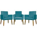 Ver imagem 1 de Kit 3 Poltronas Decorativa Para Sala Recepção Escritório Mari Suede Cores