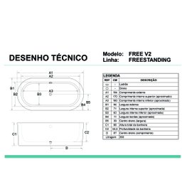 Banheira de Imersão Freestanding Branca 192x94x66 com Hidro – Everest Lusso Idro - 3
