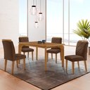 Ver imagem 1 de Mesa de Jantar Liz 120cm Mdf Canto Copo e com 4 Cadeiras Melissa