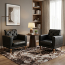 Ver imagem 2 de Kit 2 Poltronas Decorativa Vintage Capitonê Valência Pés de Madeira