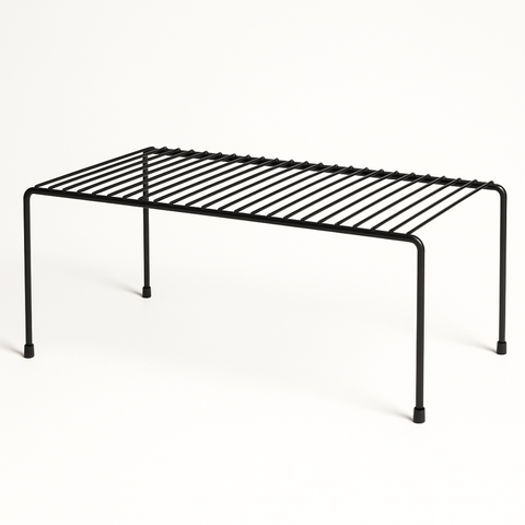 4 Organizadores de Armário Aramados 15x42cm Metal em Preto