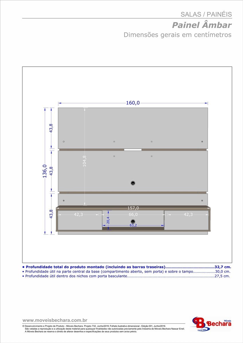 Painel para Tv Âmbar Titanium/cinamomo/ripado – Móveis Bechara - 4