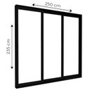 Ver imagem 3 de Porta de Alumínio de Correr Lateral 3 Folhas Móveis Vidro Temperado 235x250cm Lucasa Eccellente