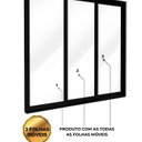 Ver imagem 5 de Porta de Alumínio de Correr Lateral 3 Folhas Móveis Vidro Temperado 235x250cm Lucasa Eccellente Preto