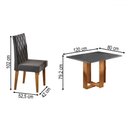 Ver imagem 3 de Mesa de Jantar 4 Lugares Afrodite com Vidro Mel/grafite/veludo Cinza - Viero Móveis