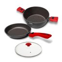 Ver imagem 1 de Panelas Ichef Ultra Sauté Grand - Family Size com Tampa Ichef 24cm - Vermelha | Ichef