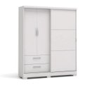 Ver imagem 3 de Guarda-Roupa Solteiro Funcional 3 Portas 2 Gavetas com Pés Branco