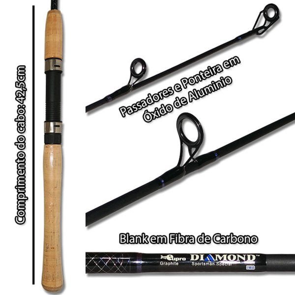 Vara De Pesca Eupro 2,13m 8-17lb Diamond DSS702 Molinete - 4