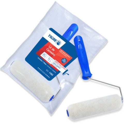 Rolo para Pintura de Lã de Carneiro 15cm 1383-150 - 61383150 - Pincéis Tigre Pinceis Tigre
