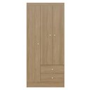 Ver imagem 2 de Guarda Roupa Solteiro 3 Portas 2 Gavetas Venti - Freijó