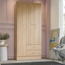 Ver imagem 1 de Guarda Roupa Solteiro 3 Portas 2 Gavetas Venti - Freijó