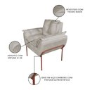 Ver imagem 6 de Kit Poltrona Recepção Suede Bege Base Cobre - Vallisa Decor