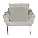 Ver imagem 5 de Kit Poltrona Recepção Suede Bege Base Cobre - Vallisa Decor