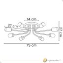 Ver imagem 5 de Lustre Luminária de Teto Plafon Aster Sputnik Aranha 8 Braços E27 Preto Quarto Sala Cozinha