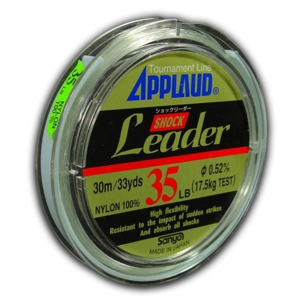 Linha De Pesca Líder Monofilamento Applaud - Shock Leader - 30m #10 - 35lb