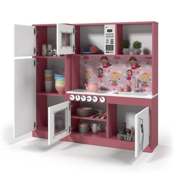 Cozinha Infantil com refrigerador MDF Diana - Ofertamo - 4