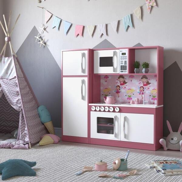 Cozinha Infantil com refrigerador MDF Diana - Ofertamo - 2