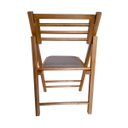 Ver imagem 2 de Cadeira Dobrável em Madeira com Encosto Palito Reclinável e Assento Estofado Cor Mel Preebel Courino