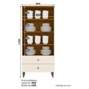 Ver imagem 3 de Cristaleira Liz com Buffet Quartzo e Aparador Menphis Off White Nature – Henn