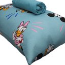 Ver imagem 3 de Jogo de Cama Portallar Solteiro Malha 100% Algodão Disney Mickey Feliz 2 Pçs Verde