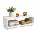 Ver imagem 1 de Mesa de Centro Baixa Decorativa Branco com Rodizios