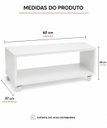 Ver imagem 3 de Mesa de Centro Baixa Decorativa Branco com Rodizios