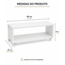 Ver imagem 3 de Mesa de Centro Baixa Decorativa Branco com Rodizios