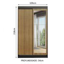 Ver imagem 3 de Guarda-Roupa Solteiro Madesa Tokio 2 Portas de Correr com Espelho 2 Gavetas Preto/Rustic Cor:Preto/R