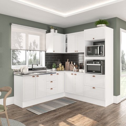 Cozinha 6 Peças com Rodapé Pérola Yescasa