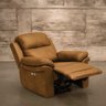 Poltrona do Papai Felix Reclinável Retrátil Power Elétrico Entrada Usb Couro Caramelo Manchado - 1