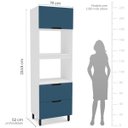 Ver imagem 5 de Armário Torre Quente Meena 70x224,5cm com 2 Portas e Gaveta Branco/Azul 250017