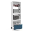 Ver imagem 2 de Armário Torre Quente Meena 70x224,5cm com 2 Portas e Gaveta Branco/Azul 250017