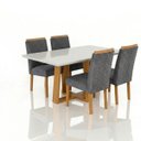 Ver imagem 1 de Conjunto Mesa de Jantar Pedro Art Assento com 4 Cadeiras 1,20 X 0,80 m:Chumbo