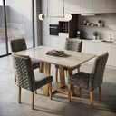 Ver imagem 4 de Jogo de Mesa de Jantar 1,20m Pedro Art com 4 Cadeiras - Cinza Aveludado