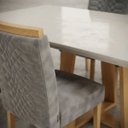 Ver imagem 5 de Jogo de Mesa de Jantar 1,20m Pedro Art com 4 Cadeiras - Cinza Aveludado