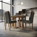Ver imagem 2 de Jogo de Mesa de Jantar 1,20m Pedro Art com 4 Cadeiras - Cinza Aveludado