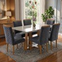 Ver imagem 3 de Conjunto Mesa de Jantar Pedro Art Assento com 4 Cadeiras 1,20 X 0,80 m:Chumbo