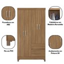 Ver imagem 7 de Guarda Roupa Solteiro Flor Amendola Touch 4 Portas 2 Gavetas MDP Amêndoa Demóbile 100cm