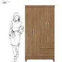 Ver imagem 6 de Guarda Roupa Solteiro Flor Amendola Touch 4 Portas 2 Gavetas MDP Amêndoa Demóbile 100cm