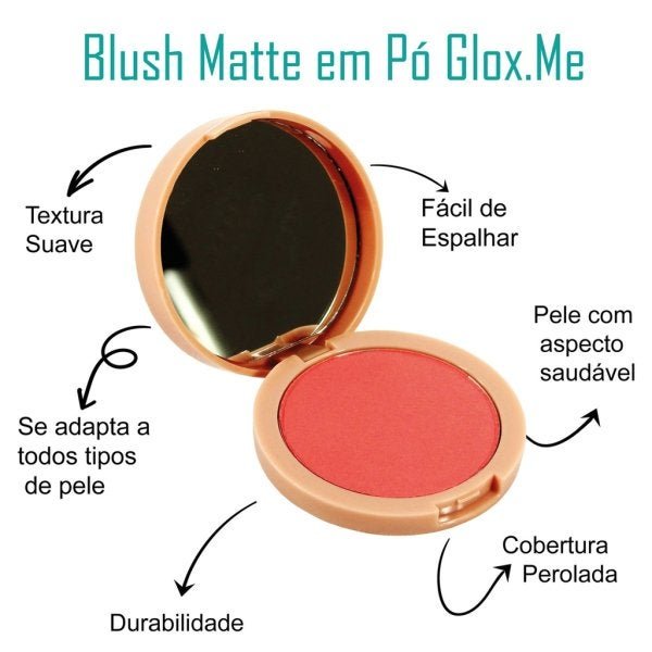 Blush Matte Em Pó - Glox.me - 3