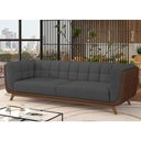 Ver imagem 2 de Sofá 3 Lugares 240cm Coin Courino Marrom | Veludo Cinza - Sallar Home