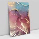 Ver imagem 1 de Quadro Decorativo em Canvas Abstrato Mármore Rosa e Azul Perolado TaColado Borda Infinita 90 x 60cm