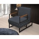 Ver imagem 2 de Poltrona do Papai Reclinável Puff Retrátil Versátil Moderno Extensão Bancada Premium Cor Cinza