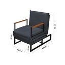 Ver imagem 5 de Poltrona do Papai Reclinável Puff Retrátil Versátil Moderno Extensão Bancada Premium Cor Cinza