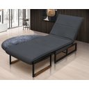 Ver imagem 3 de Poltrona do Papai Reclinável Puff Retrátil Versátil Moderno Extensão Bancada Premium Cor Cinza