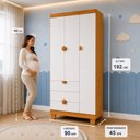 Ver imagem 5 de Quarto Apolo para Bebê 100% MDF Roupeiro 3 Portas Cômoda Sapateira e Berço 2 em 1 Espresso Móveis